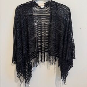 Collection Eighteen Black Fringe Cardigan